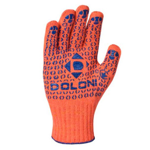 Робочі рукавички DOLONI 526 ДКГ із точкою ПВХ orange